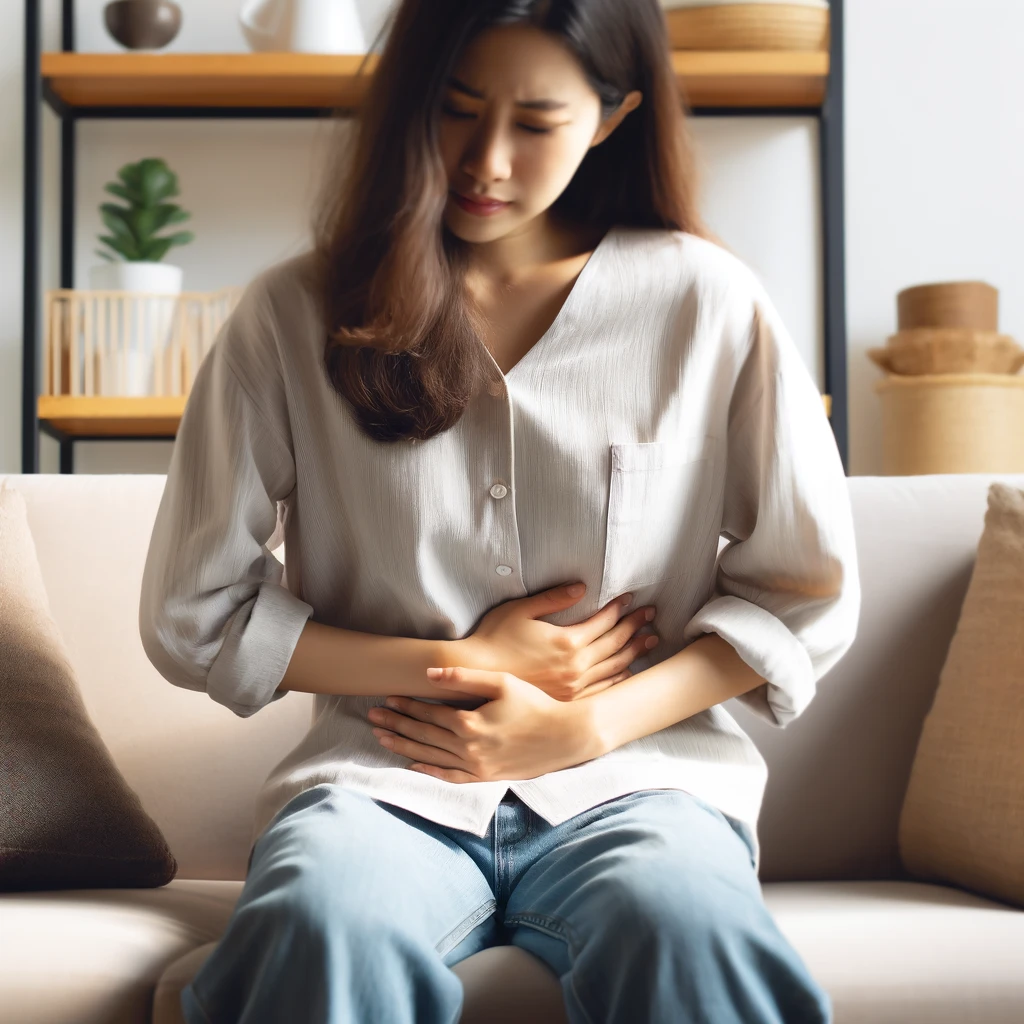 배가아픈 여자사진