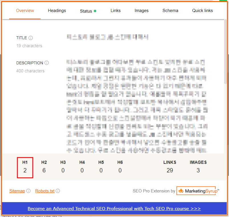 SEO Pro Extention 검색결과 사진