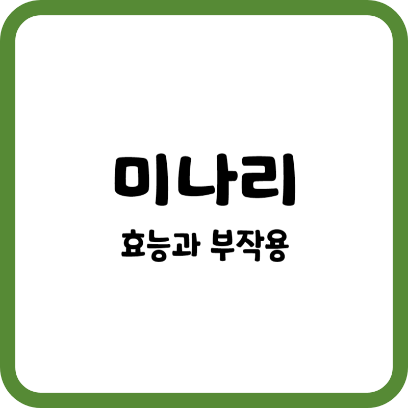 미나리의 효능과 부작용