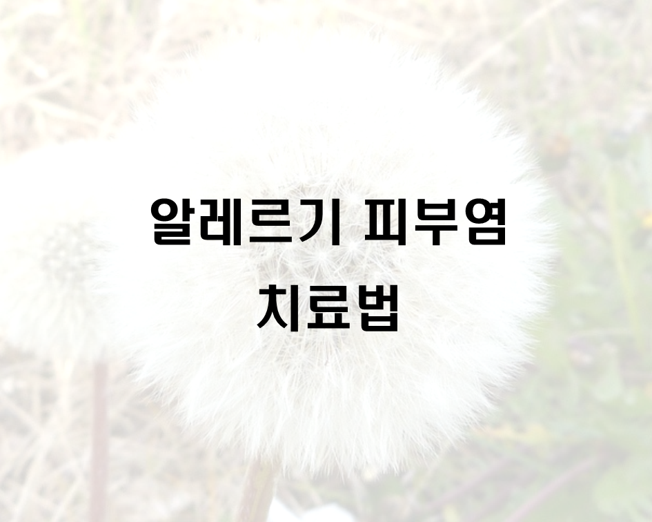  영유아 알레르기 피부염 치료법
