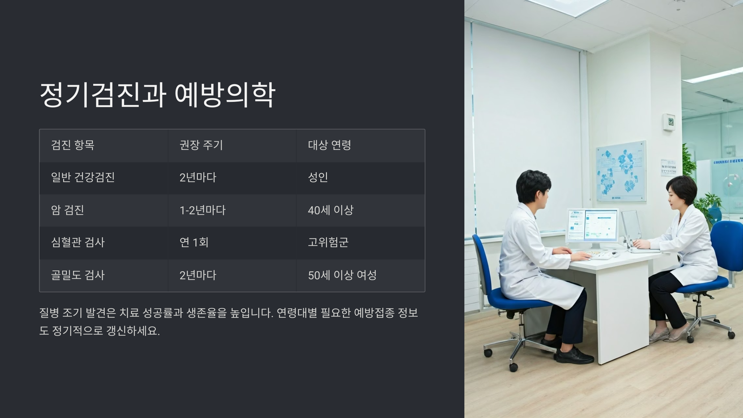 정기검진과 예방의학