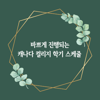  바쁘게 진행되는 캐나다 컬리지 학기 스케줄