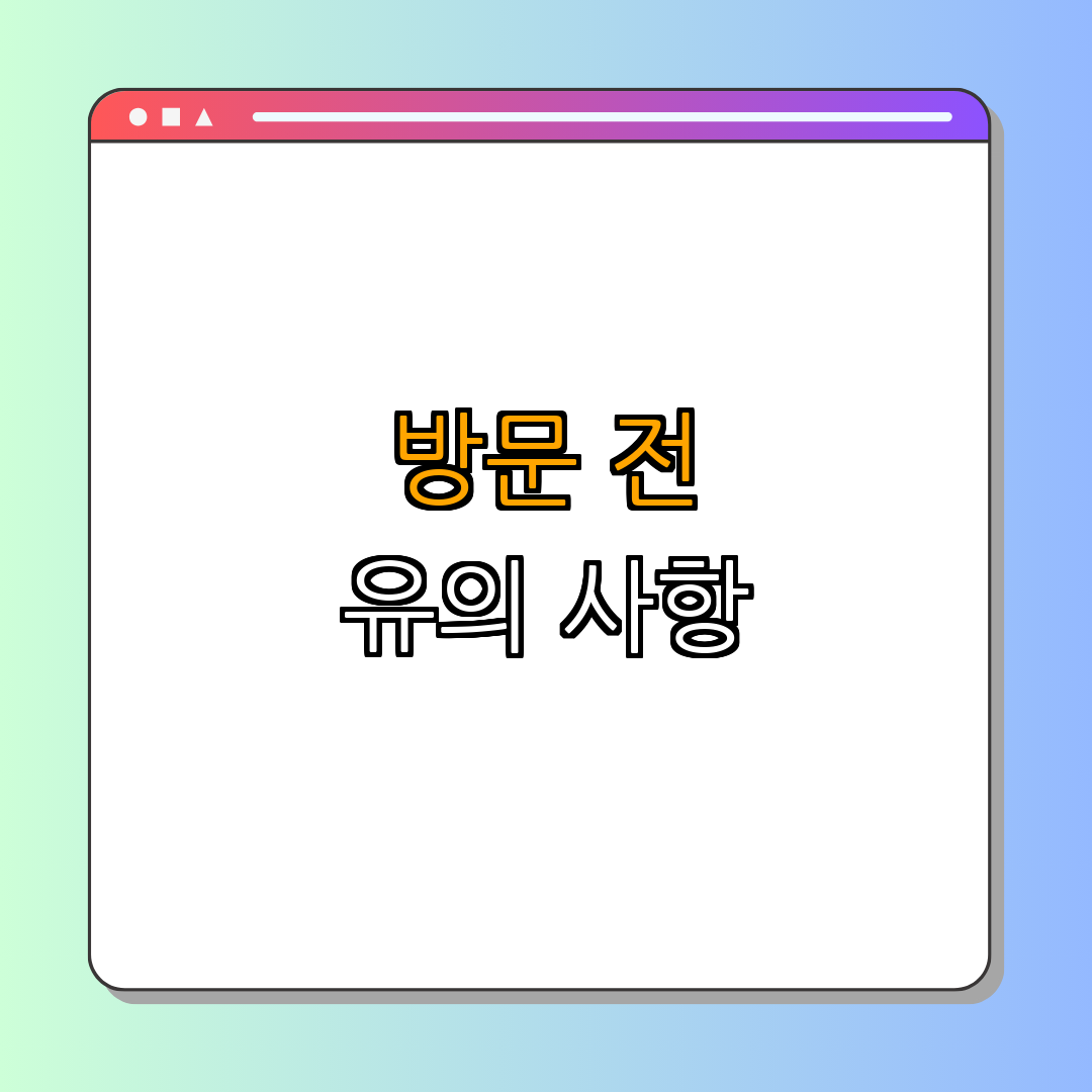 5. 방문 전 유의 사항