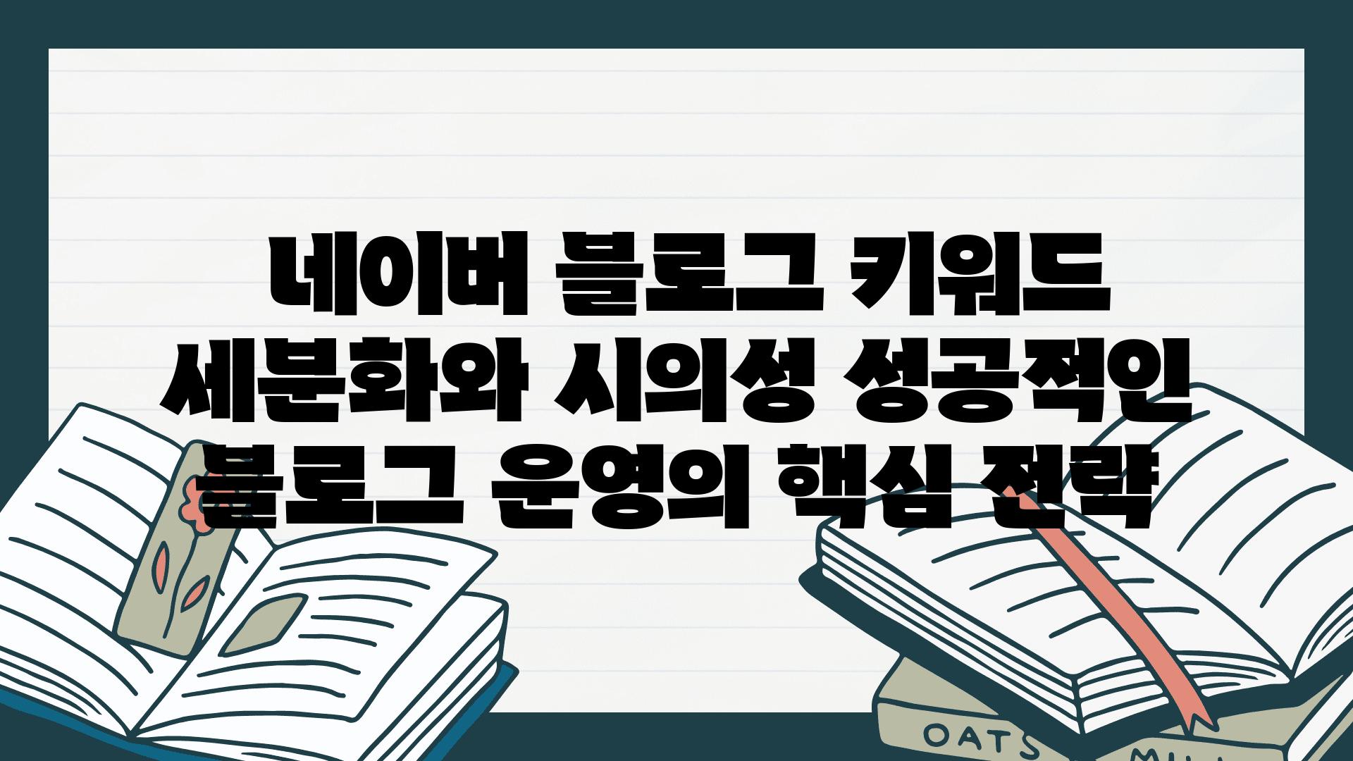  네이버 블로그 키워드 세분화와 시의성 성공적인 블로그 운영의 핵심 전략