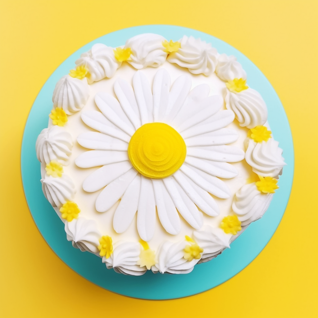 하얀 배경의 큰 꽃 케이크