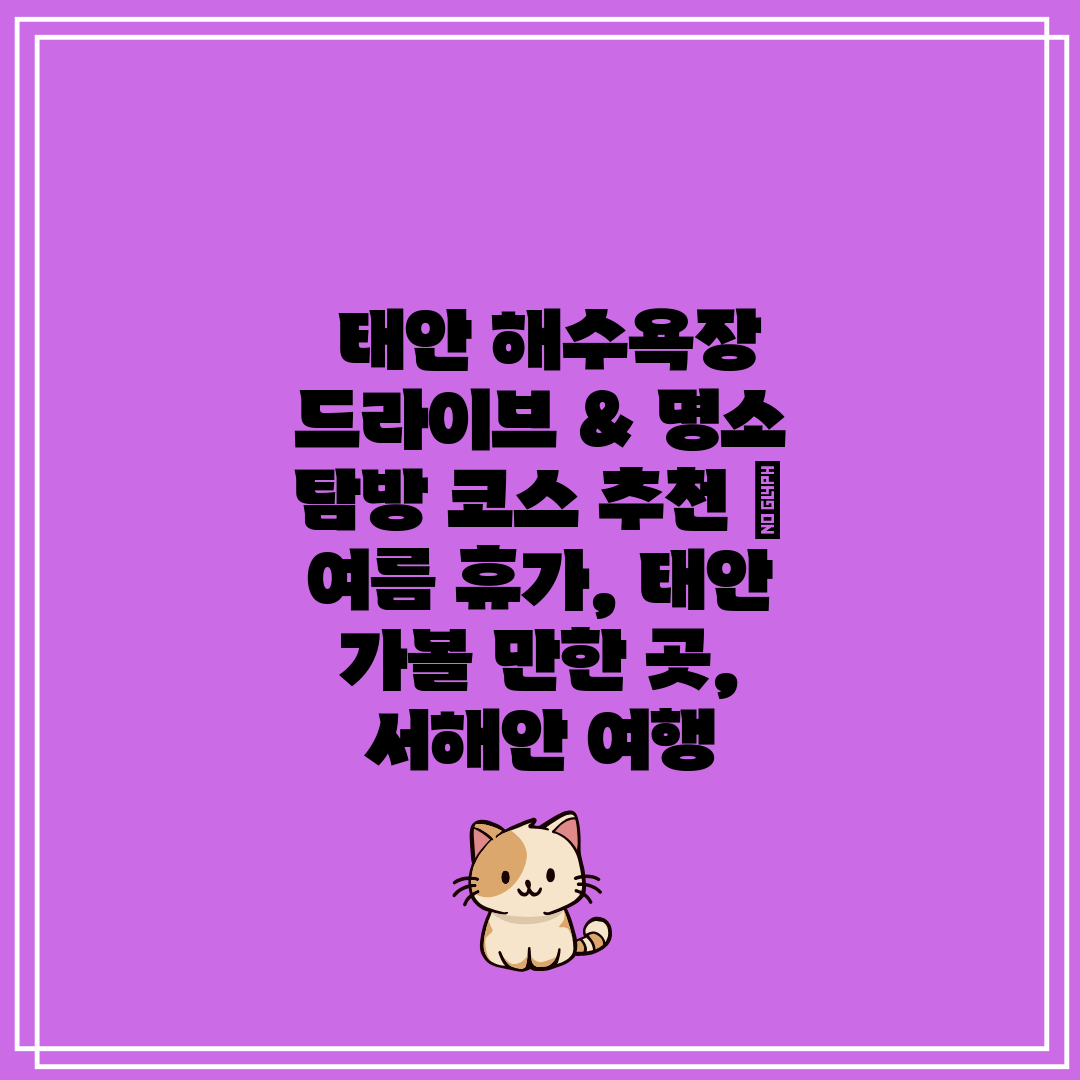  태안 해수욕장 드라이브 & 명소 탐방 코스 추천  여