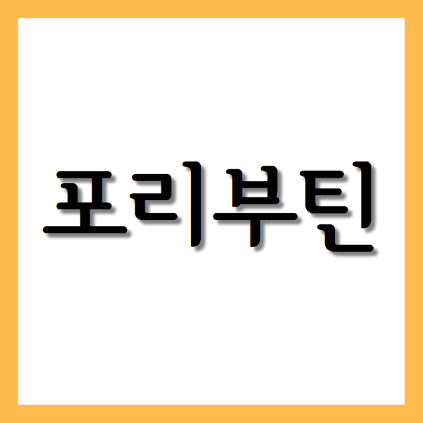  포리부틴정, 효능과 주의사항 자세히 알아보기
