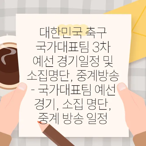 대한민국 축구 국가대표팀 3차 예선 경기일정 및 소집명단, 중계방송 - 국가대표팀 예선 경기, 소집 명단, 중계 방송 일정