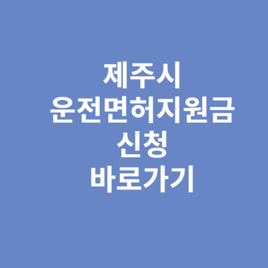 제주시 운전면허 지원금: 장애인 맞춤 혜택!65만원