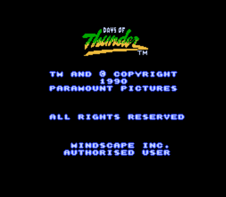  NES ROMS - Days of Thunder (EUROPE / 유럽판 롬파일 다운로드)