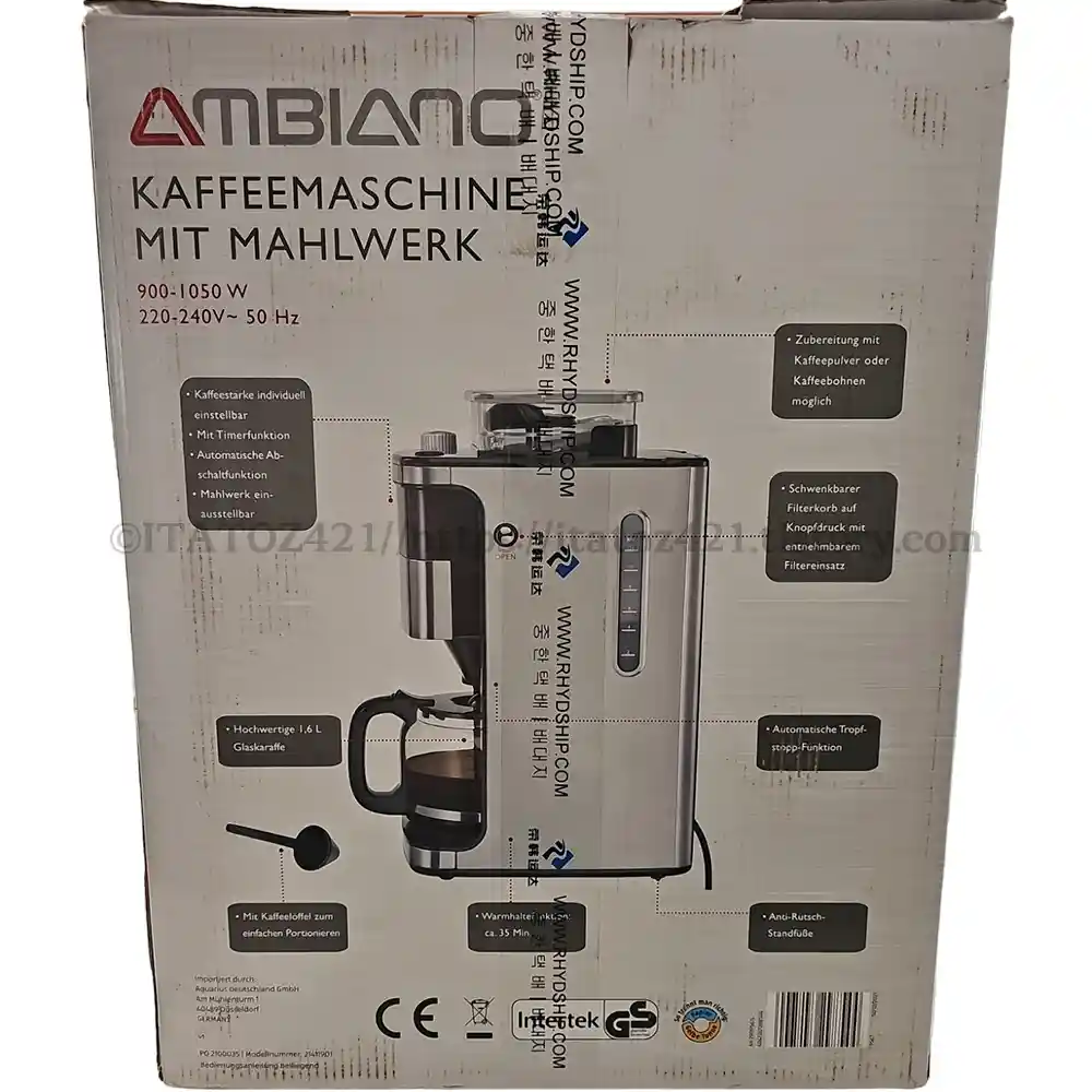 AMBIANO 가성비 원두 그라인더 전자동 커피 머신