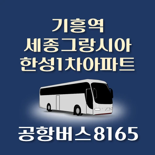 썸네일-공항버스-8165번-기흥역-세종그랑시아-한성1차아파트-정류장-위치-배차시간-이용요금-안내