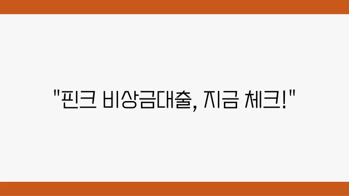 핀크 비상금 대출 관련 조사 소식