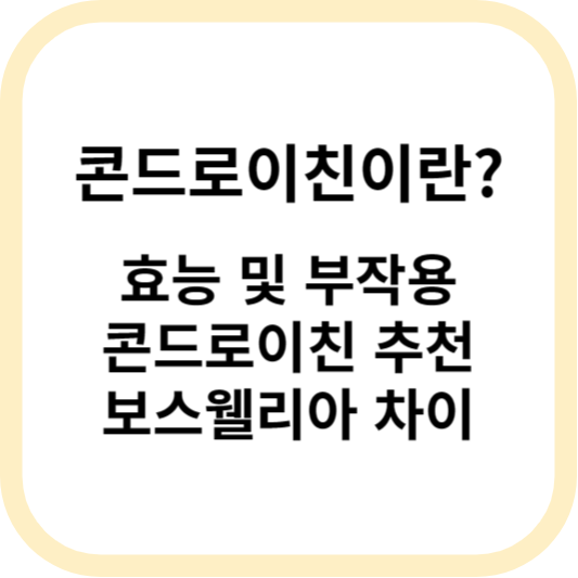 콘드로이친 효능 및 부작용&#44; 추천 제품 알아보기