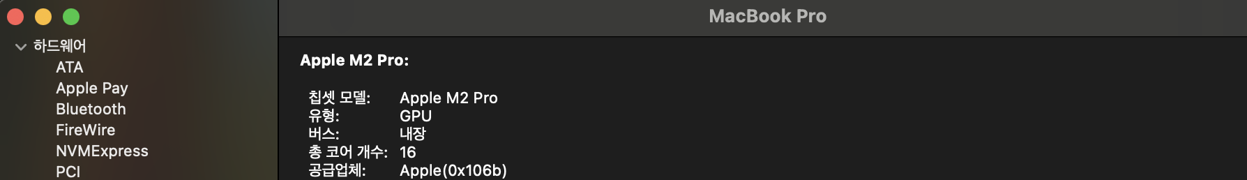 M2 맥북 프로 기본형 GPU