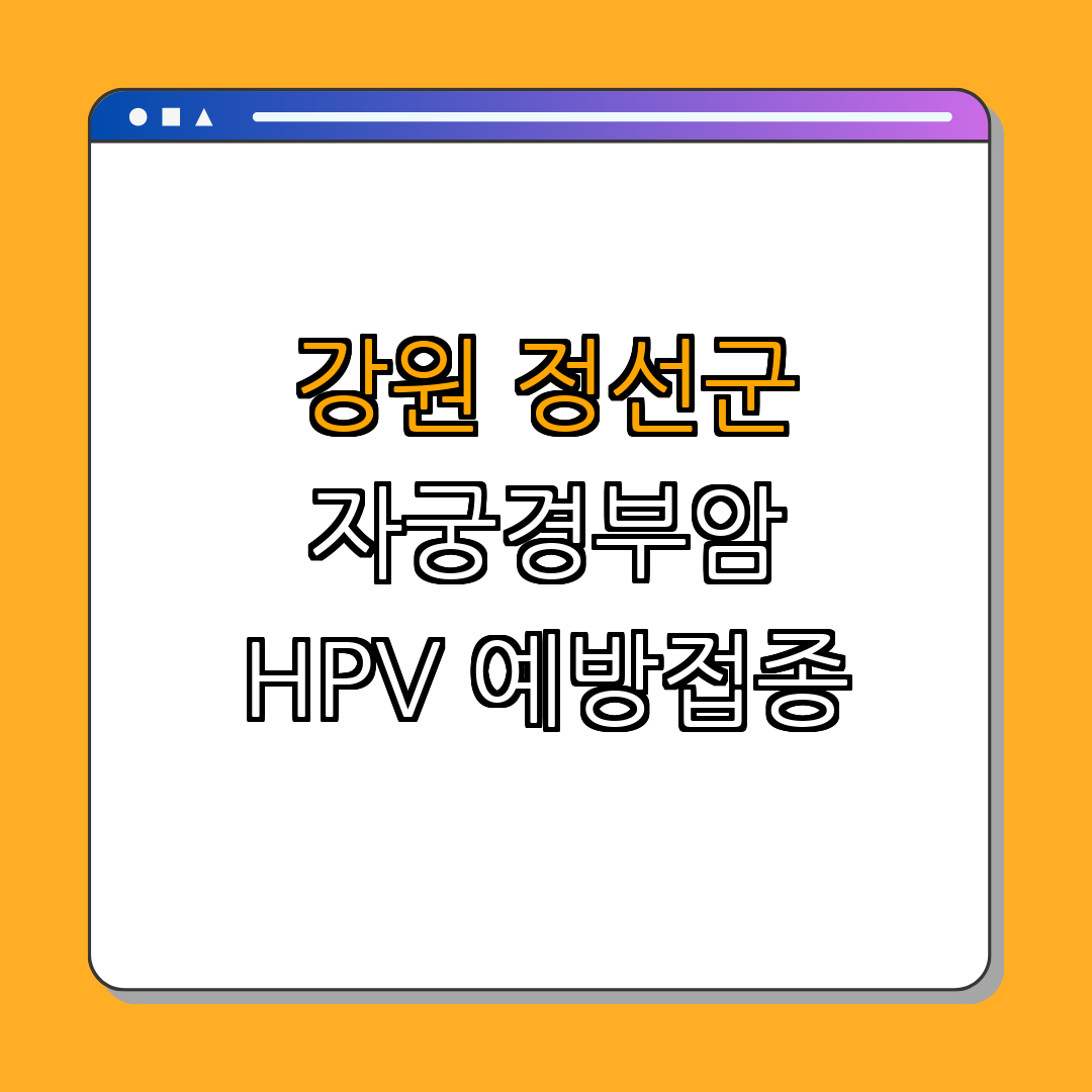 강원특별자치도 정선군 ｜ 자궁경부암 예방접종 지원! ｜ 여성 청소년 건강 ｜ HPV 백신 접종 안내 ｜ 안전한 접종 방법 ｜ 총정리