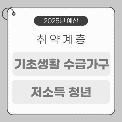 2025년 예산 취약계층