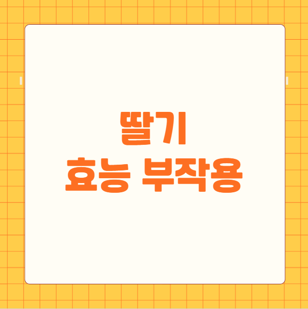 딸기 효능 부작용