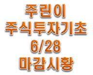  주린이를 위한 주식 투자 기초 6월 28일 장마감 시황
