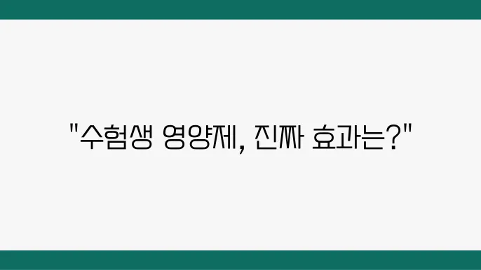 수험생 영양제
