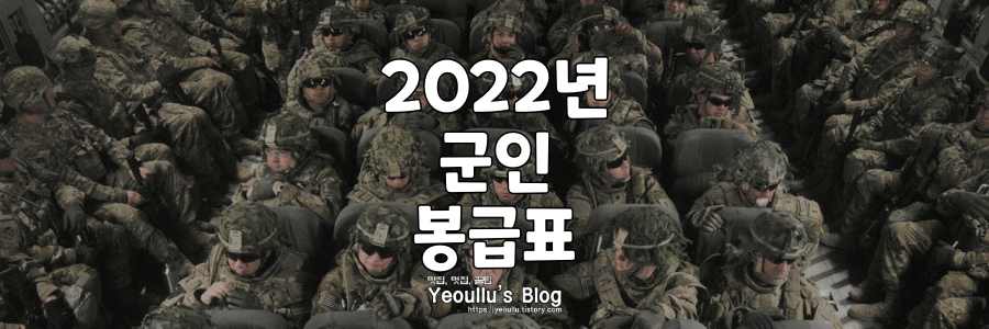 2022년 군인 봉급표
