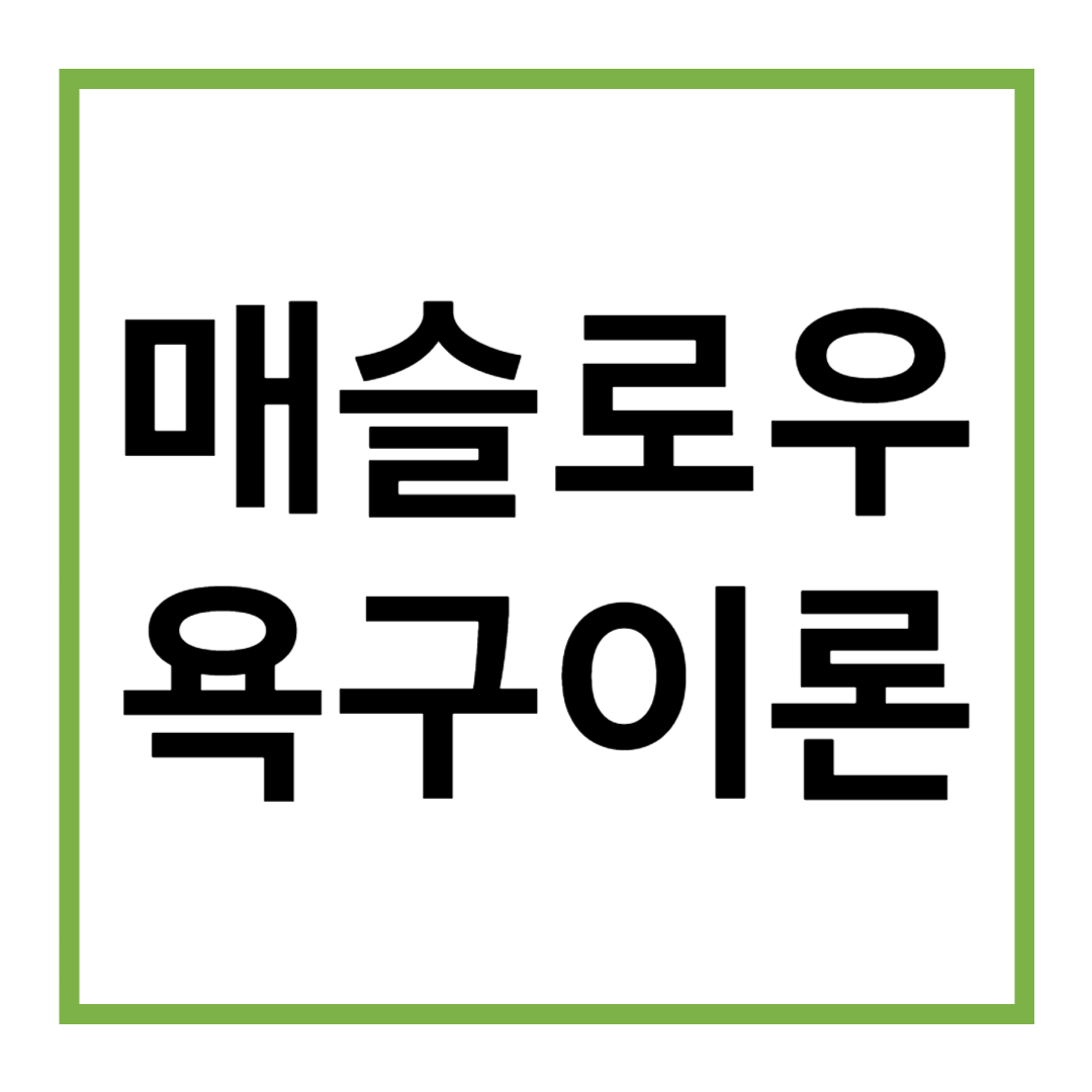 매슬로우 욕구이론