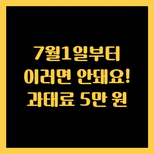 7월1일부터 이러면 안돼요 과태료 5만원 썸네일