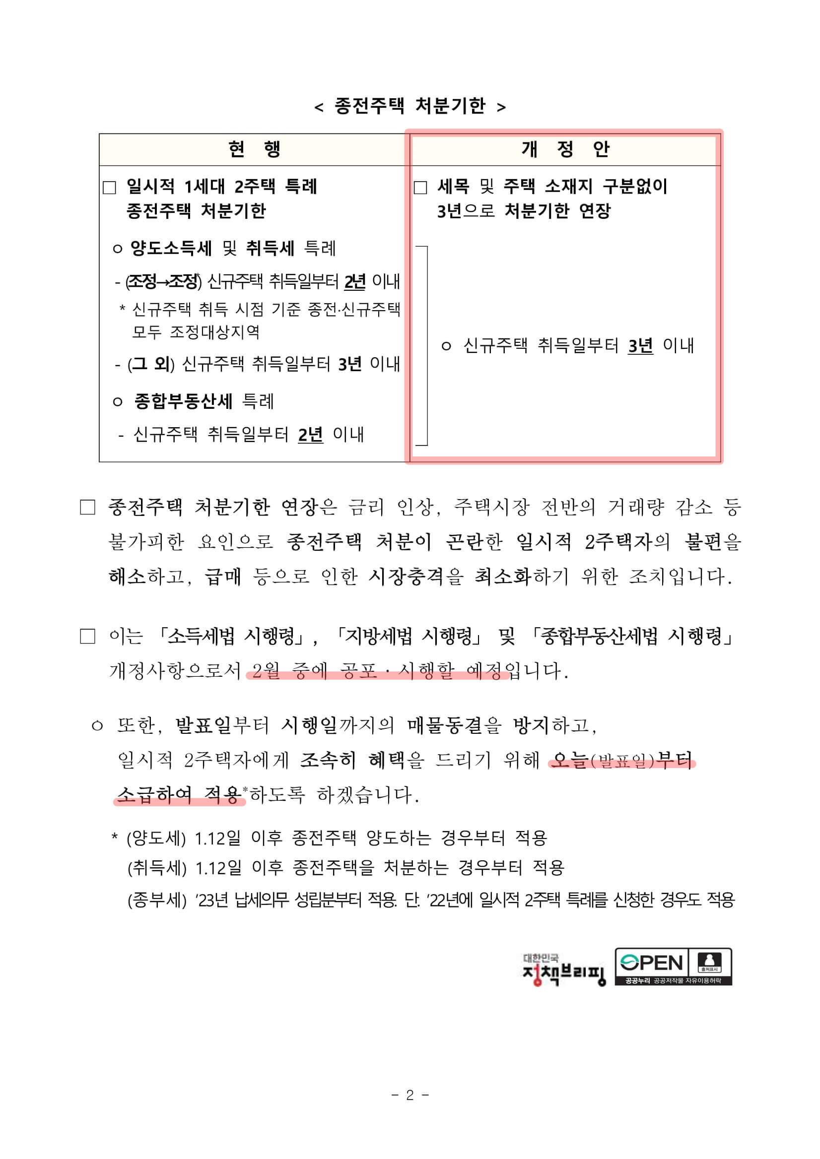 일시적 2주택자의 종전주택 처분기한 연장&#44; 페이지 2