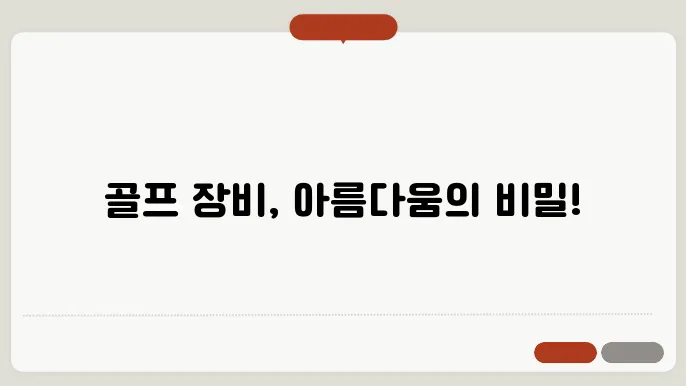 골프 뷰티, 장비 관리의 중요성과 꿀팁