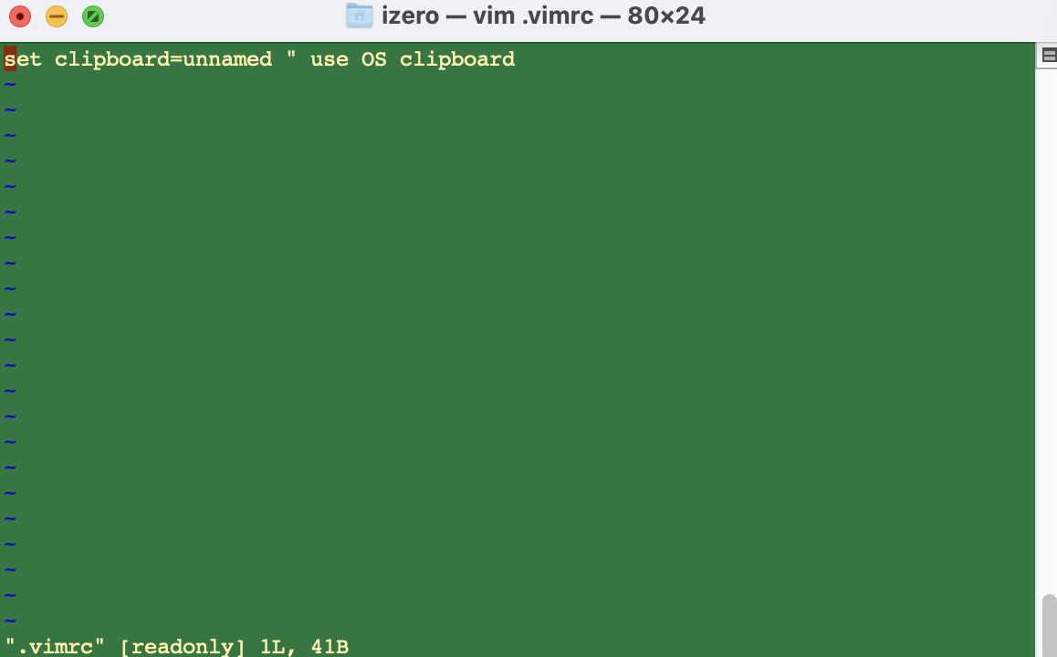  [vim] mac에서 vim 에디터 사용 시 클립보드 공유