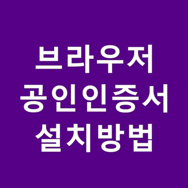  브라우저 공인인증서 사용법