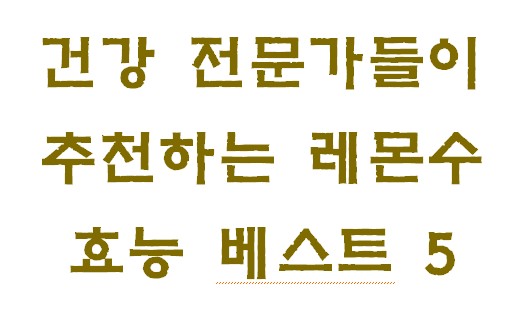 건강 전문가들이 추천하는 레몬수 효능 베스트 5