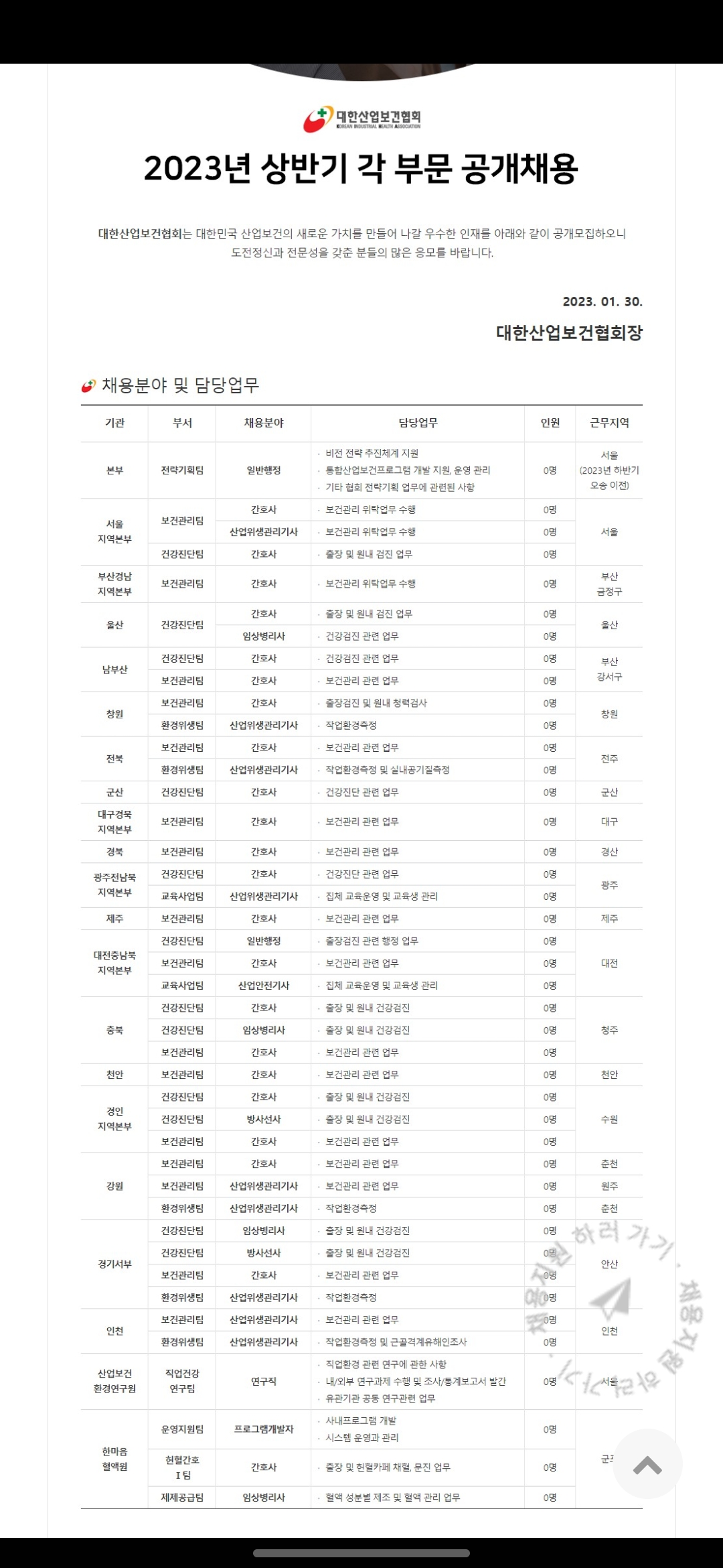 대한산업보건협회_채용공고