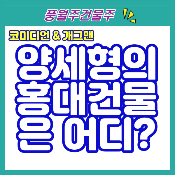  코미디언&개그맨 빌딩매입매각 홍대 양세형 건물은?