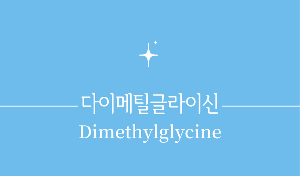 &#39; 다이메틸글라이신(Dimethylglycine&#44; DMG)&#39;