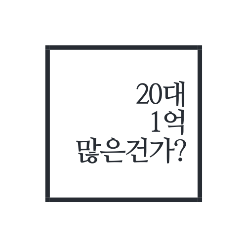  20대 1억이면 많이 모은건지 판단해드림ㅋㅋ 꼭 보세요.