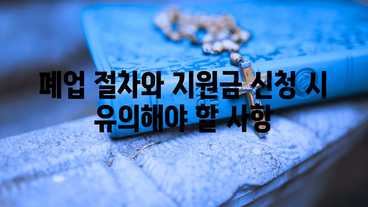 폐업 절차와 지원금 신청 시 유의해야 할 사항