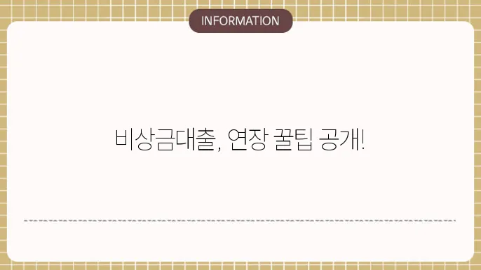 카카오뱅크 비상금대출 연장 방법 날람