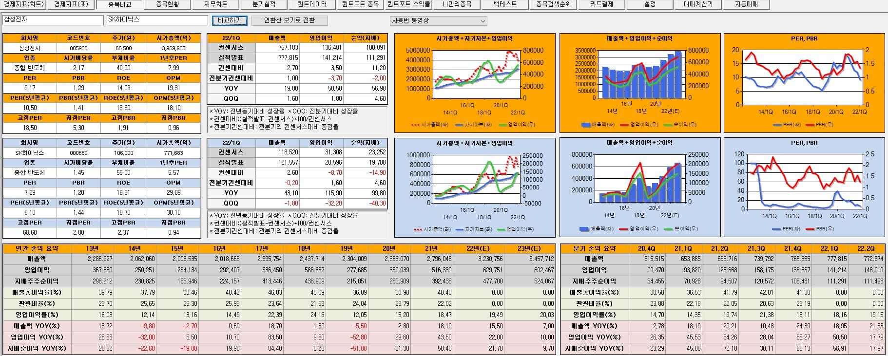 퀀트킹-주요기능-종목비교