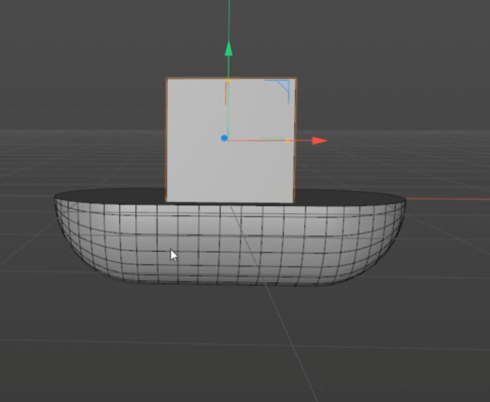 지난 시간에 만들었던 간단히 모델링한 배 (지난 포스팅 참고)