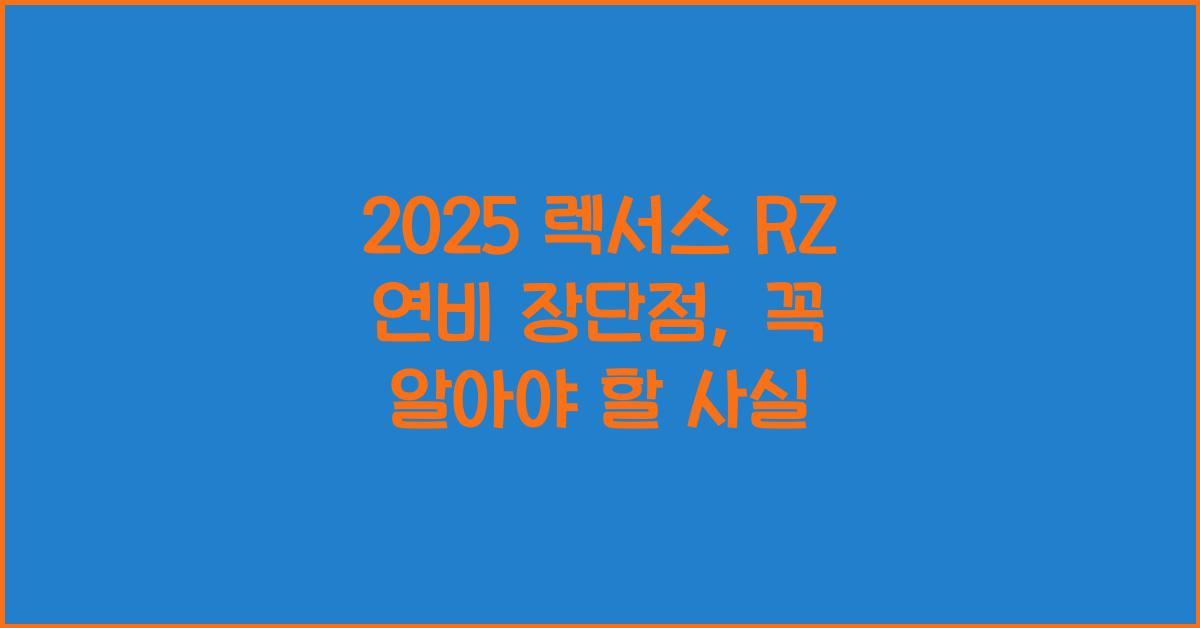 2025 렉서스 RZ 연비 장단점