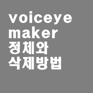  voiceye maker 정체와 삭제방법