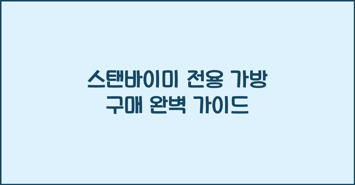스탠바이미 전용 가방 구매