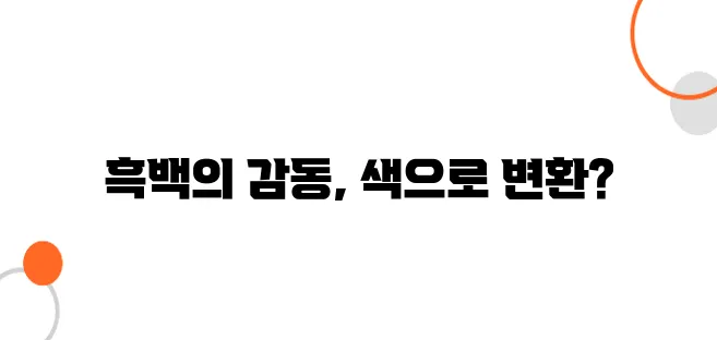 컬러를 입히면 달라지는 흑백사진의 감동
