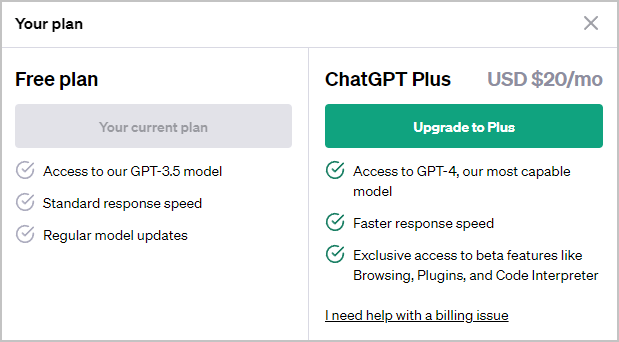 ChatGPT Plus 유료버전 전환방법2