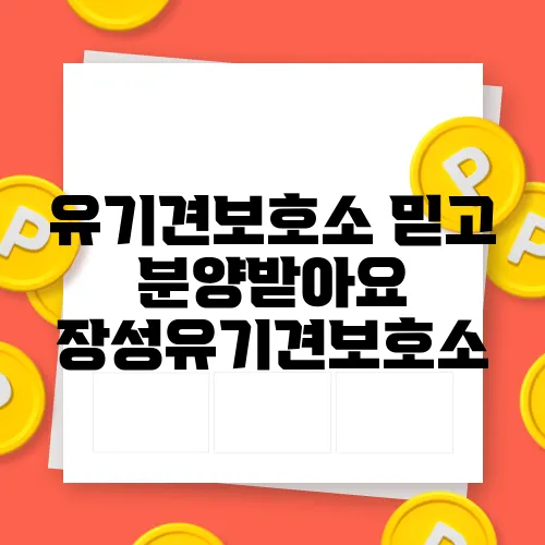 유기견보호소 믿고 분양받아요 장성유기견보호소