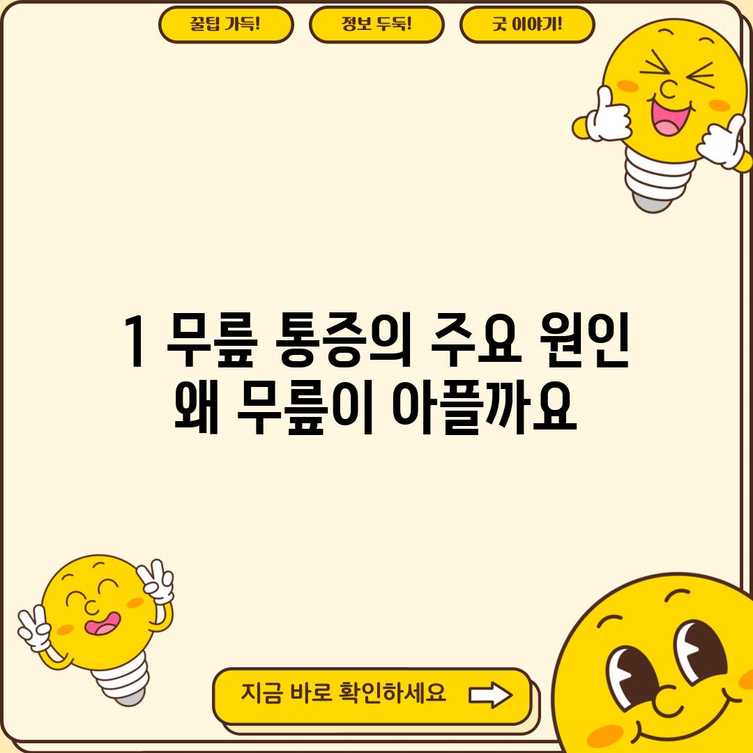 1. 무릎 통증의 주요 원인: 왜 무릎이 아플까요?