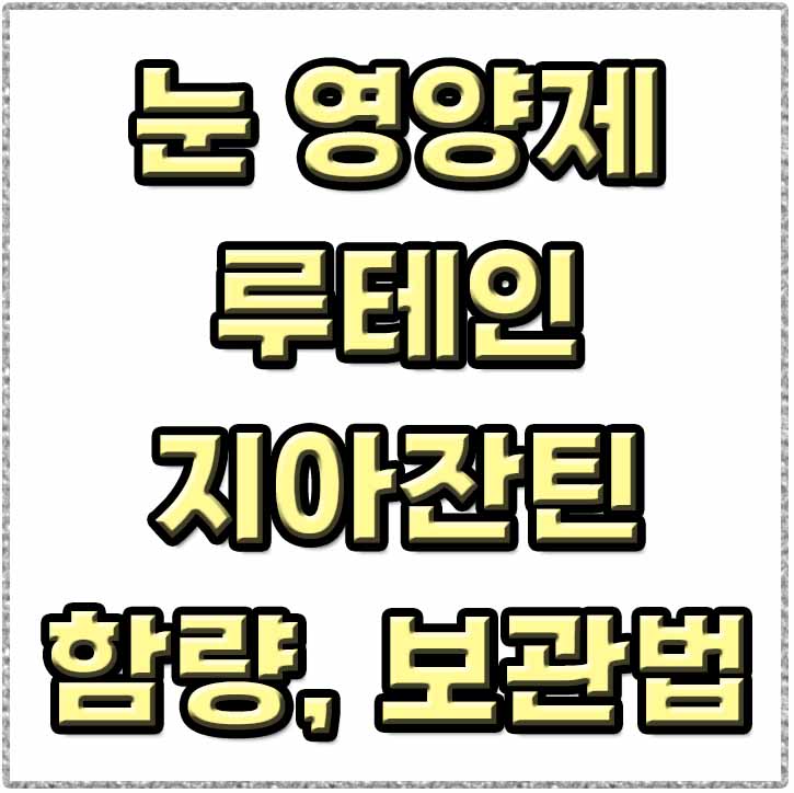  눈영양제 루테인지아잔틴 함량 비교와 효능 및 보관법