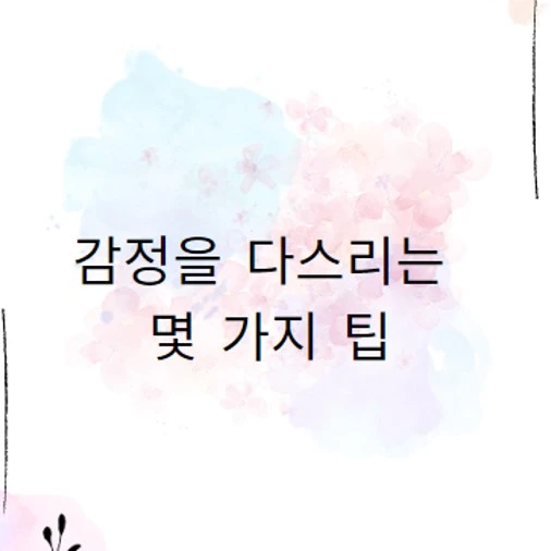  감정을 다스리는 몇 가지 팁