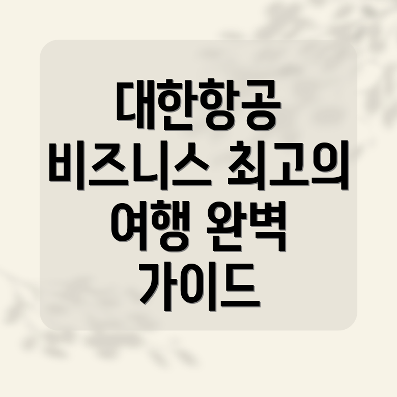 대한항공 비즈니스